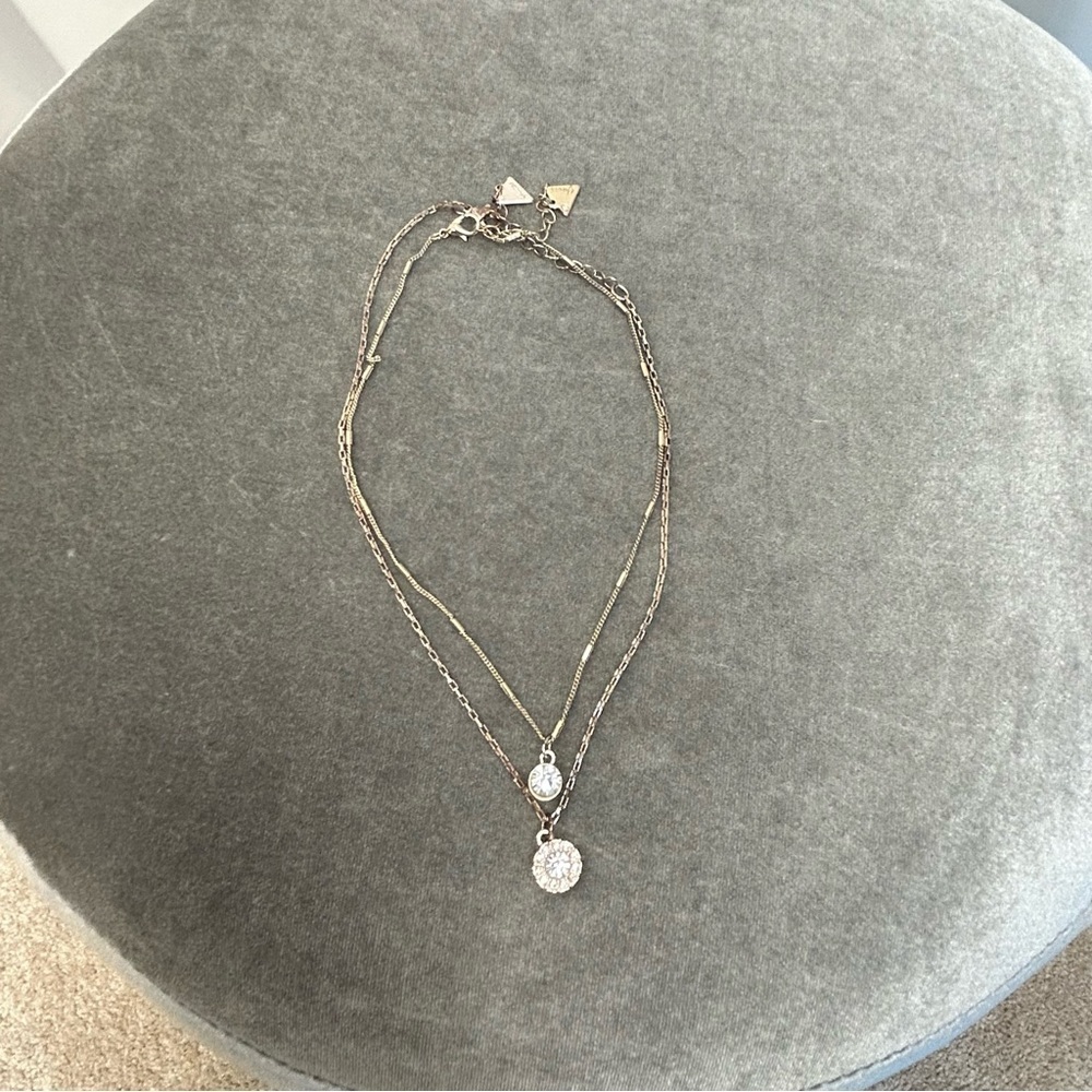 GUESS double crystal rhinestone cubic zirconia necklace bundle - Picture 2 of 14
